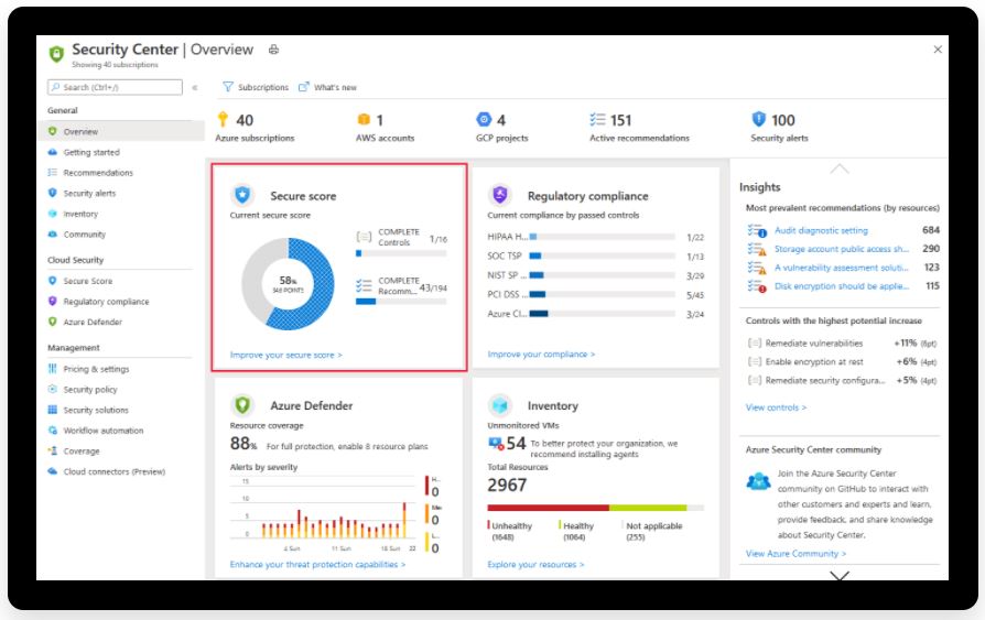 screenshot of Microsoft Defender for Cloud